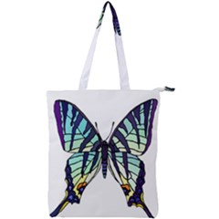 A Colorful Butterfly Double Zip Up Tote Bag by Sudhe