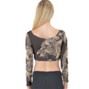 Angry Male Lion Long Sleeve Crop Top View2