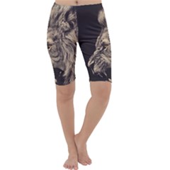 Angry Male Lion Cropped Leggings  by Sudhe