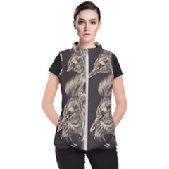 Angry Male Lion Women s Puffer Vest by Sudhe