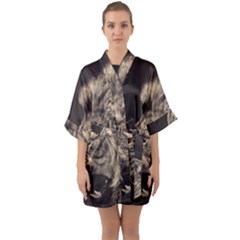 Angry Male Lion Quarter Sleeve Kimono Robe by Sudhe