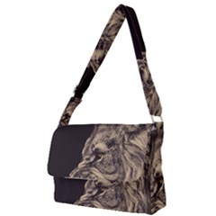 Angry Male Lion Full Print Messenger Bag by Sudhe