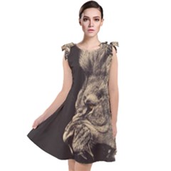 Angry Male Lion Tie Up Tunic Dress by Sudhe