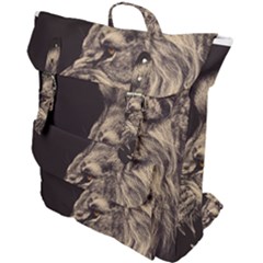 Angry Male Lion Buckle Up Backpack by Sudhe