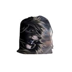 Angry Lion Digital Art Hd Drawstring Pouch (medium) by Sudhe