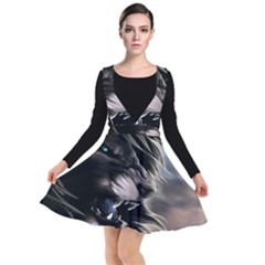 Angry Lion Digital Art Hd Plunge Pinafore Dress by Sudhe