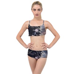 Angry Lion Digital Art Hd Layered Top Bikini Set by Sudhe