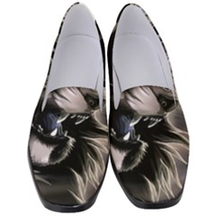 Angry Lion Digital Art Hd Women s Classic Loafer Heels by Sudhe