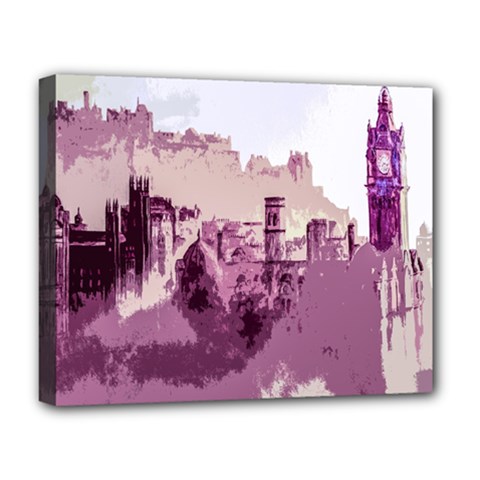 Abstract Painting Edinburgh Capital Of Scotland Deluxe Canvas 20  X 16  (stretched) by Sudhe