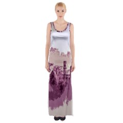 Abstract Painting Edinburgh Capital Of Scotland Maxi Thigh Split Dress by Sudhe