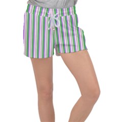 Candy Stripes 2 Women s Velour Lounge Shorts by retrotoomoderndesigns