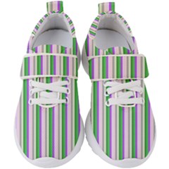 Candy Stripes 2 Kids  Velcro Strap Shoes by retrotoomoderndesigns