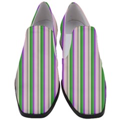 Candy Stripes 2 Slip On Heel Loafers by retrotoomoderndesigns