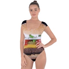 Abstract Barbeque Bbq Beauty Beef Short Sleeve Leotard  by Sudhe