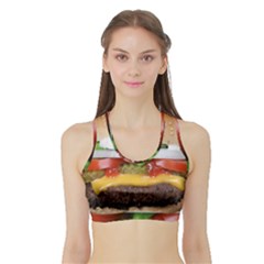 Abstract Barbeque Bbq Beauty Beef Sports Bra With Border by Sudhe