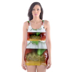 Abstract Barbeque Bbq Beauty Beef Skater Dress Swimsuit by Sudhe