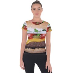 Abstract Barbeque Bbq Beauty Beef Short Sleeve Sports Top  by Sudhe