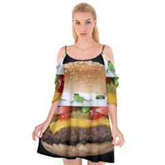 Abstract Barbeque Bbq Beauty Beef Cutout Spaghetti Strap Chiffon Dress by Sudhe