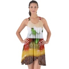 Abstract Barbeque Bbq Beauty Beef Show Some Back Chiffon Dress by Sudhe