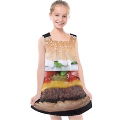 Abstract Barbeque Bbq Beauty Beef Kids  Cross Back Dress by Sudhe