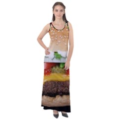 Abstract Barbeque Bbq Beauty Beef Sleeveless Velour Maxi Dress by Sudhe