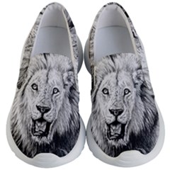 Lion Wildlife Art And Illustration Pencil Kids  Lightweight Slip Ons by Sudhe