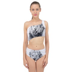 Lion Wildlife Art And Illustration Pencil Spliced Up Two Piece Swimsuit by Sudhe