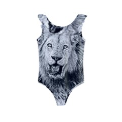 Lion Wildlife Art And Illustration Pencil Kids  Frill Swimsuit by Sudhe