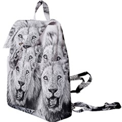 Lion Wildlife Art And Illustration Pencil Buckle Everyday Backpack by Sudhe