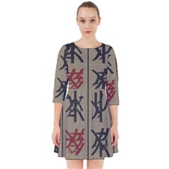 Ancient Chinese Secrets Characters Smock Dress by Sudhe