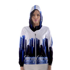 Abstract Of Downtown Chicago Effects Hooded Windbreaker (women) by Sudhe