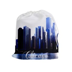 Abstract Of Downtown Chicago Effects Drawstring Pouch (xl) by Sudhe