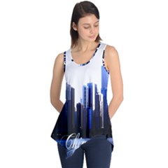 Abstract Of Downtown Chicago Effects Sleeveless Tunic by Sudhe