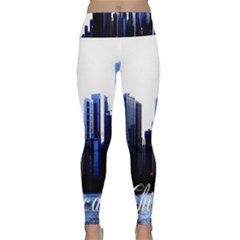 Abstract Of Downtown Chicago Effects Lightweight Velour Classic Yoga Leggings by Sudhe