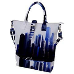 Abstract Of Downtown Chicago Effects Buckle Top Tote Bag by Sudhe