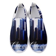 Abstract Of Downtown Chicago Effects Women s Slip On Sneakers by Sudhe