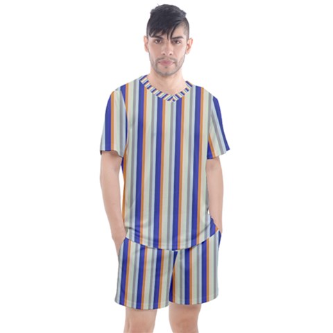 Candy Stripes 3 Men s Mesh Tee And Shorts Set by retrotoomoderndesigns