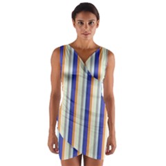 Candy Stripes 3 Wrap Front Bodycon Dress