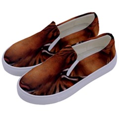 The Tiger Face Kids  Canvas Slip Ons by Sudhe