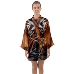 The Tiger Face Long Sleeve Kimono Robe by Sudhe