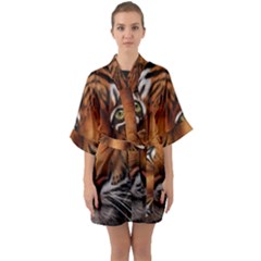 The Tiger Face Quarter Sleeve Kimono Robe by Sudhe