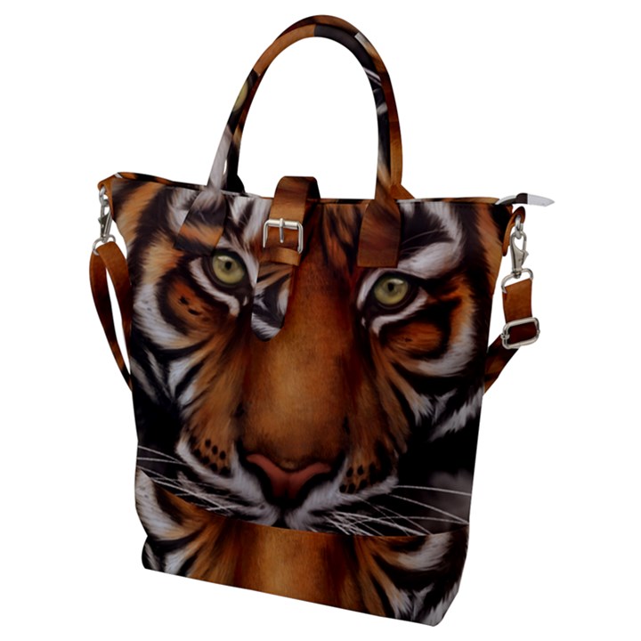 The Tiger Face Buckle Top Tote Bag