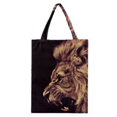 Angry Male Lion Gold Classic Tote Bag by Sudhe