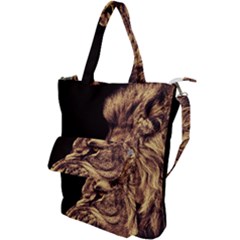 Angry Male Lion Gold Shoulder Tote Bag by Sudhe