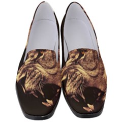 Angry Male Lion Gold Women s Classic Loafer Heels by Sudhe