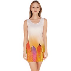 Autumn Leaves Colorful Fall Foliage Bodycon Dress by Sudhe