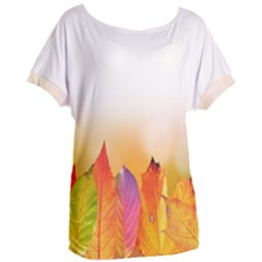 Autumn Leaves Colorful Fall Foliage Women s Oversized Tee by Sudhe