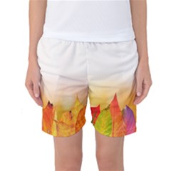 Autumn Leaves Colorful Fall Foliage Women s Basketball Shorts by Sudhe