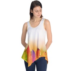 Autumn Leaves Colorful Fall Foliage Sleeveless Tunic by Sudhe