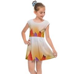 Autumn Leaves Colorful Fall Foliage Kids  Cap Sleeve Dress by Sudhe